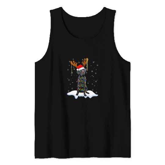 Labrador Lab Dog Black Lab Labrador Christmas Tree Light Pajama Dog xmass Gift Tank Tops