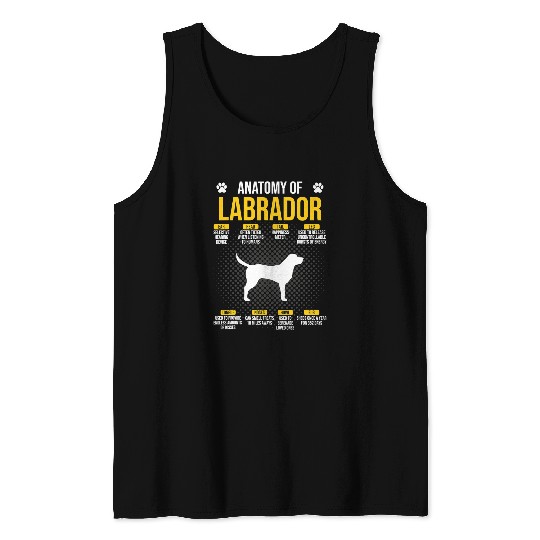 Labrador Lab Dog Anatomy Of Labrador Dog Lover Tank Tops