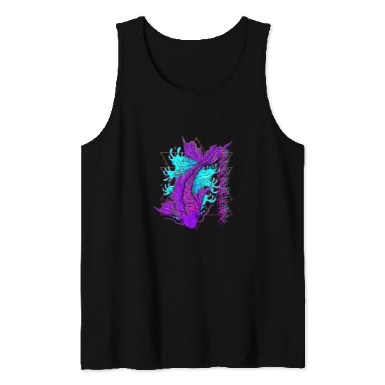 Japanese Koi Fish Vaporwave Aesthetic Nishikigoi Amur Carp 159 Tank Tops