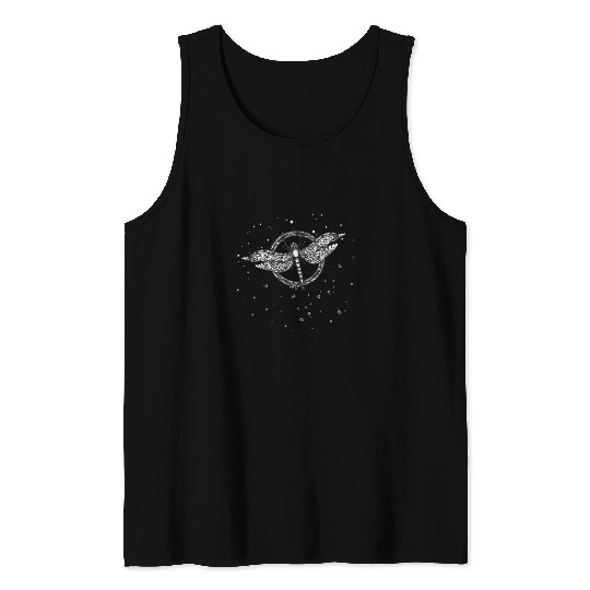 Dragonfly Lover Sacred Geometry Mandala Halo Art Tank Tops