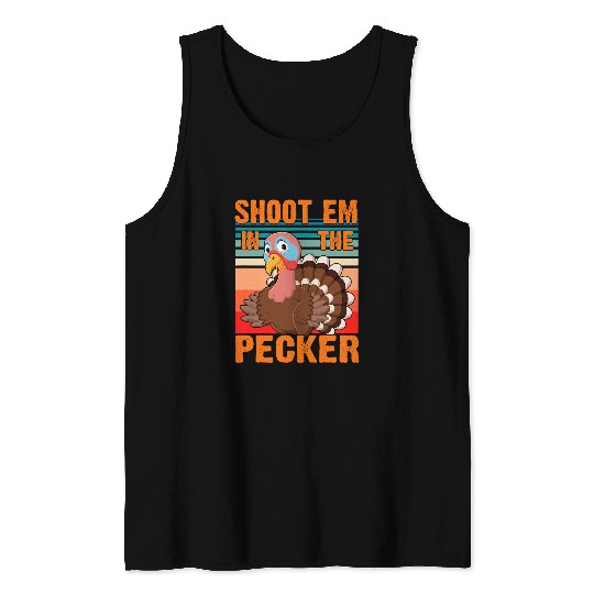 hunting turkey hunting shoot em in the packer Tank Tops