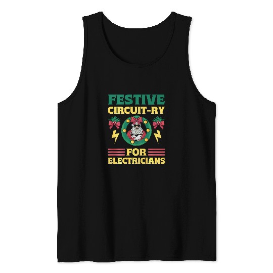 Backprint Electronics Engineer Lineman Electrician Tank Tops