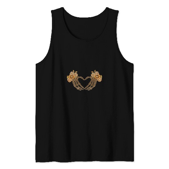 Skeletons Skulls Hand Tattoo Designs Flower Drawing On Skin Skull Tank Tops