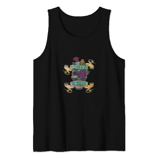 Skeletons Skulls Microbiologist Inked Skull Tattoo Backside Design Skull Tank Tops
