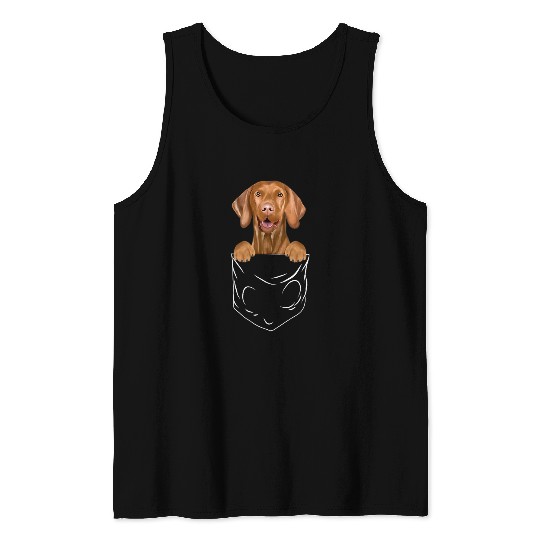 Dog Vizsla In Pocket Vizsla Funny Dog Lover Tank Tops