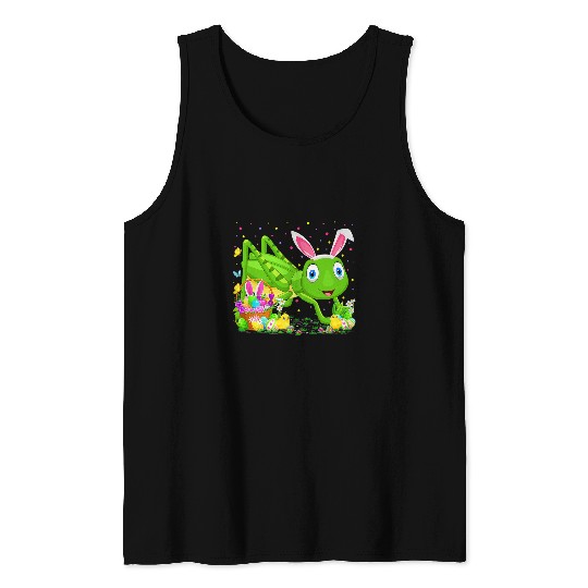 Grasshopper Easter Egg Hunting Easter Sunday Tank Tops
