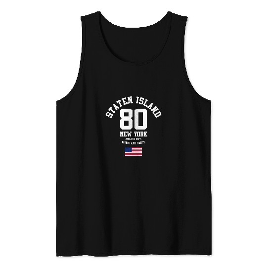 Cool Staten Island New York City Illustration Fashion Style Tank Tops
