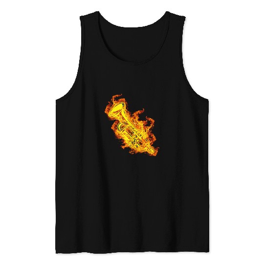 Trumpet Lover On fires Gift Trumpet Lover Tank Tops