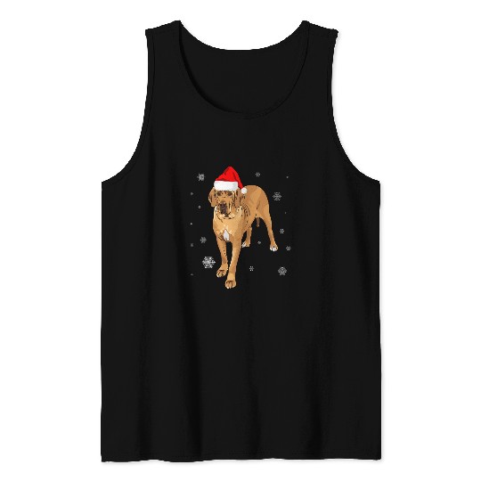 Dog Great Dane Wear Santa Hat xmass Snowflake Dog Christmas Tank Tops