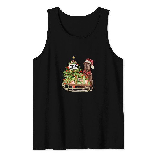 Labrador Lab Dog Chocolate Labrador Christmas Tree Tis The Season Dog Mom Tank Tops