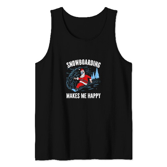 Skiing Ski Snowboarder Santa Claus Snowboard Lover Snowboarding Lovers Tank Tops