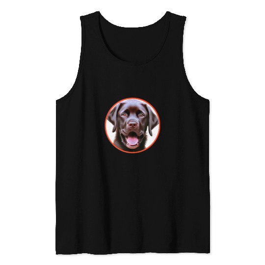 Beautiful Detailed Hyperrealistic Chocolate Lab Dog Tank Tops