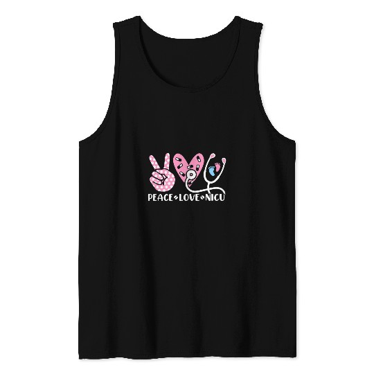 Peace Love Nicu Cute Pediatric Nursing Student Women Tank Tops