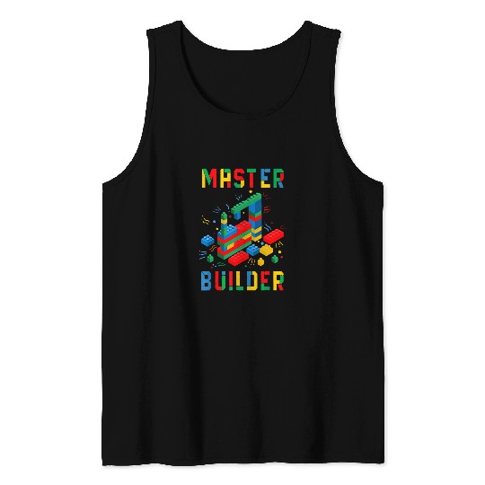 Brick Builder Funny Blocks Master Builder Building Blocks Tank Tops
