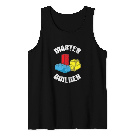 Brick Builder Funny Blocks Master Builder 5 Tank Tops