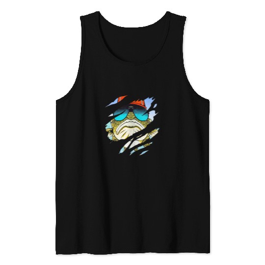 Fishing Mens Bass Fish Scratch Love Fishing Fishermen for Fathers Day Fisher Tank Tops