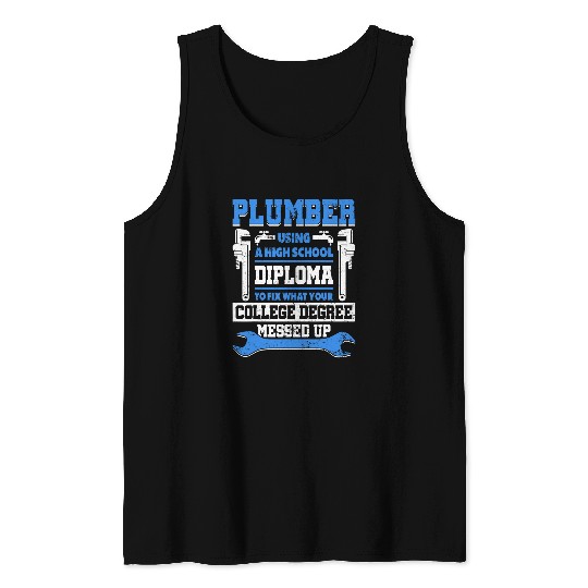 Funny Plumbing  For Men Women Master Plumber Handyman Tank Tops