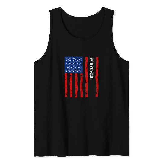 Cool Surveyor Accessories Things Stuff USA Flag Tank Tops