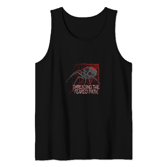 Skeletons Skulls Black Widow Spider Skull Arachnid Spiderweb Spider Lover 153 Skull Tank Tops