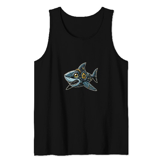 Shark Robots Robotics Engineering Technology Programmer Tank Tops