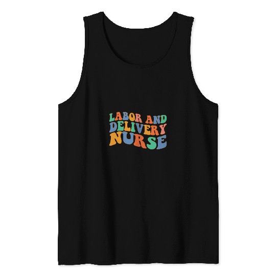 Retro Groovy Labor Delivery nurses Nursing Student School Tank Tops