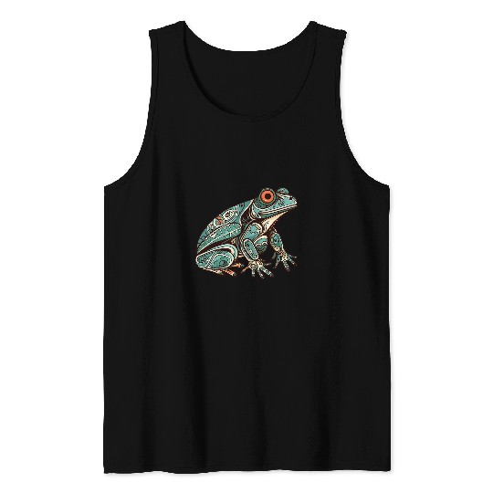 Frog Native American Indian Style Art Pacific Northwest 25 Tank Tops