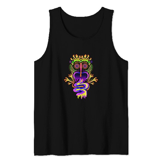 Colourful ghosts Maya Gods Fantasy Creature Tank Tops