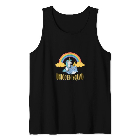 Squad Narwhal Rainbow Mythical Magical Cute Unicorn Tank Tops