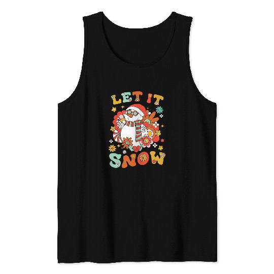 Snowman Let It Snow Christmas Holiday Outfit Costume Groovy72 Tank Tops