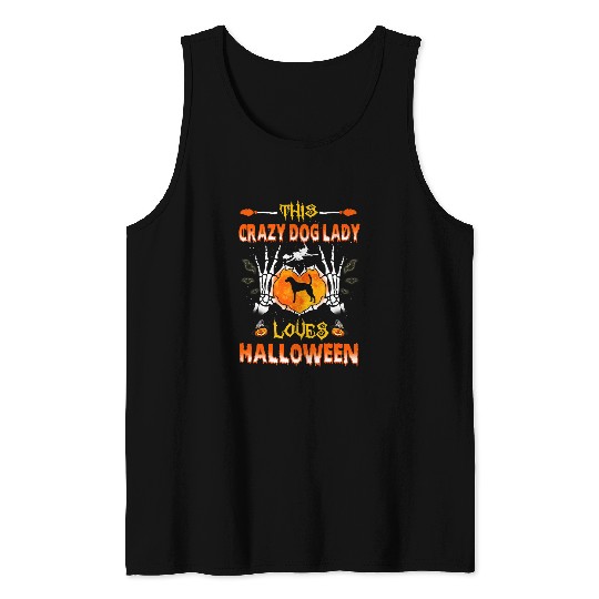 This crazys Dog Lady American Foxhound Loves Halloween Tank Tops
