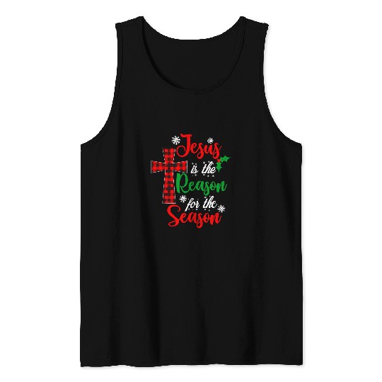 Christian Jesus Is the Reason for the Season Holiday Christmas Pyjama 369 Bibble Jesus Christ Tank Tops
