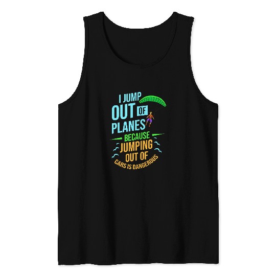 Parachuting Skydiving Parachute Jump Tank Tops