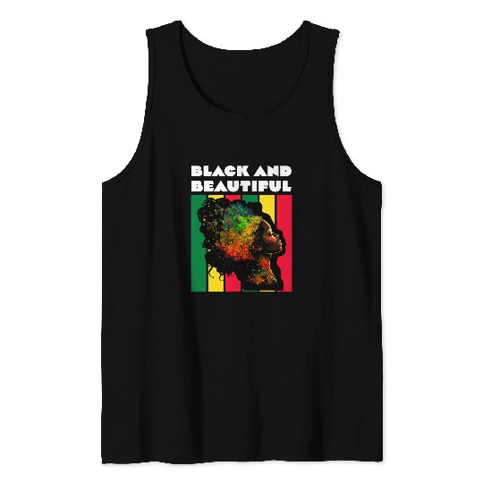 Black and Beautiful Woman Teacher Black History Month 1 Tank Tops