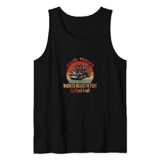 Camel Towing Funny Retro Trucker 1 Tank Tops