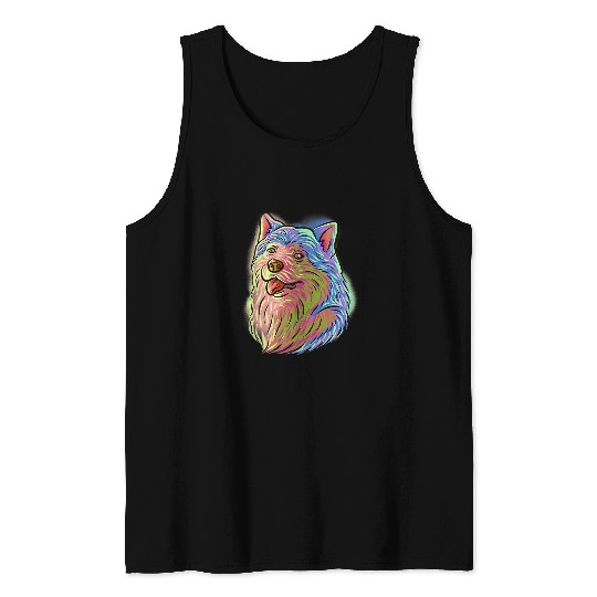 Dog Akita Colorful Pop Art Portrait Akita Inu Dog Mom Mothers Day 8 Tank Tops
