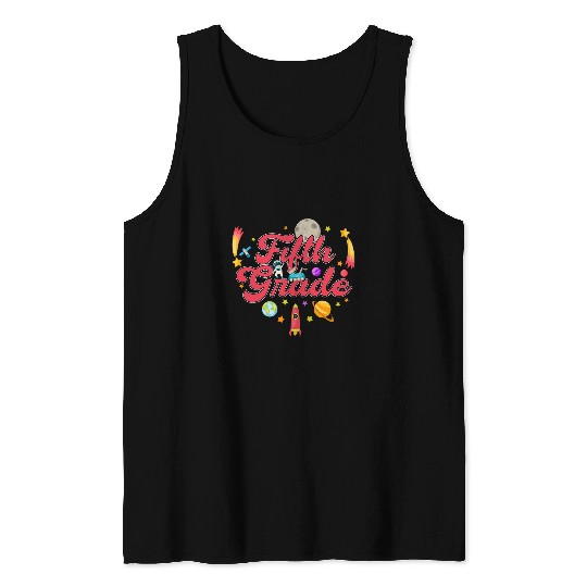 Fifth Grade Teacher Outer Space Solar System Planet Tank Tops