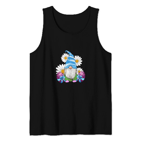 Rabbits Funny Gnome Easter Bunny Rabbit Hunt Eggs Carrot Easter Day Tank Tops