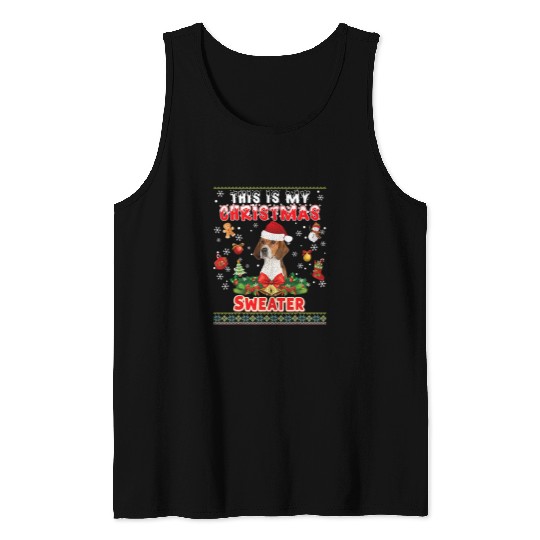 This Is My Christmas Sweater English Foxhound Dog Ugly Merry Tank Tops