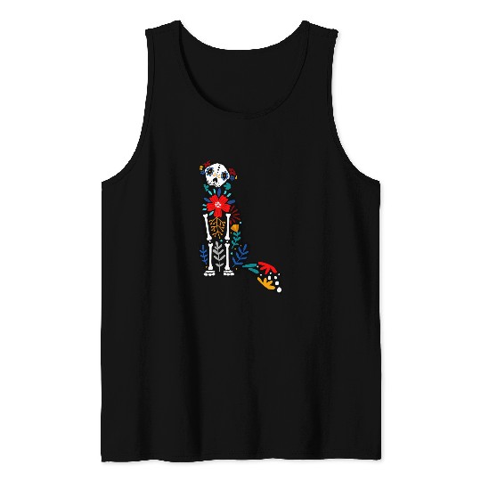 Goldie Sugar Skull Calavera Dia De Los Muertos Golden Retriever Dog Tank Tops