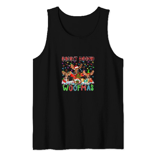 Dog Basset Hound xmass Woof Santa Reindeer Basset Hounds Gnome 79 Tank Tops