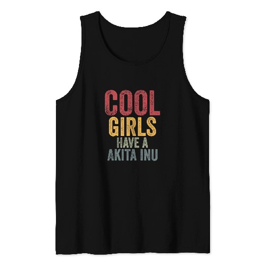 Dog Akita Cool girls have a akita inu dog dogs dog owners Tank Tops
