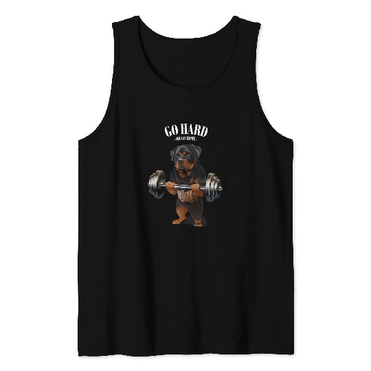 Dog Rottweiler Weightlifting in Fitness Gym 3 Tank Tops