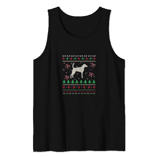 Foxhound Lover xmass Ugly American Foxhound Christmas Tank Tops