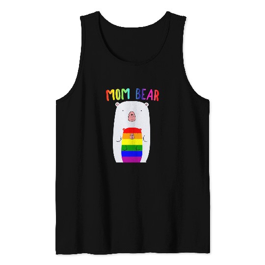 LGBT Pride Rainbow gay proud mama bear 327 Gay LGBTQ Tank Tops