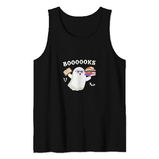 Reading Book Halloween ghosts Reading Books Teacher Librarian Halloween 2 Reader Tank Tops