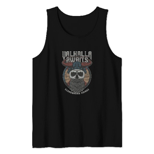 Valhalla Awaits Scandinavian Vikings Tank Tops