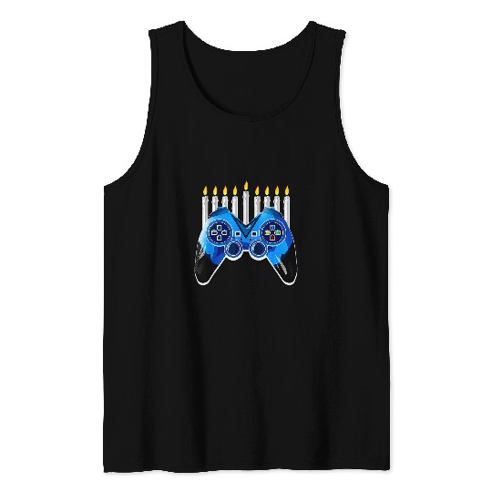 Video Game Controller Hanukkah Menorah Candles Boys Kids Men246 Tank Tops