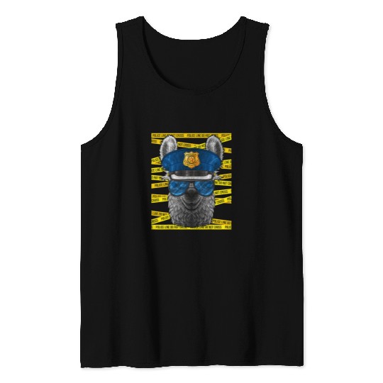 Llama Lover Police Officer Policeman Funny Police Animal 16 Tank Tops