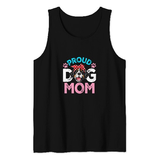 Cute Proud Bernese Mountain Dog Mom Funny Mothers Day Tank Tops