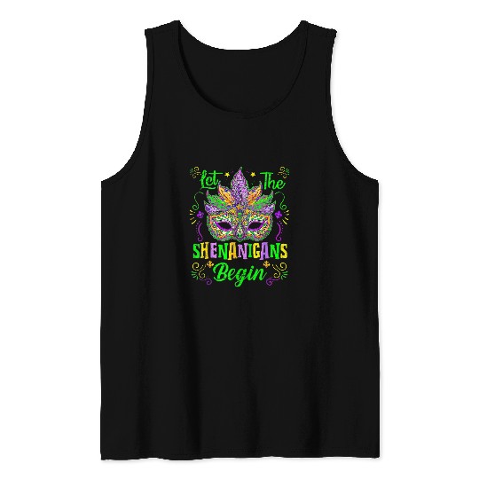 Let The Shenanigans Begin Cool Mardi Gras 2023 Women Costume Tank Tops
